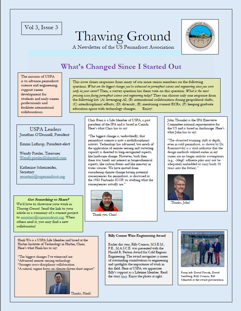 Front Page of Current Thawing Ground Issue